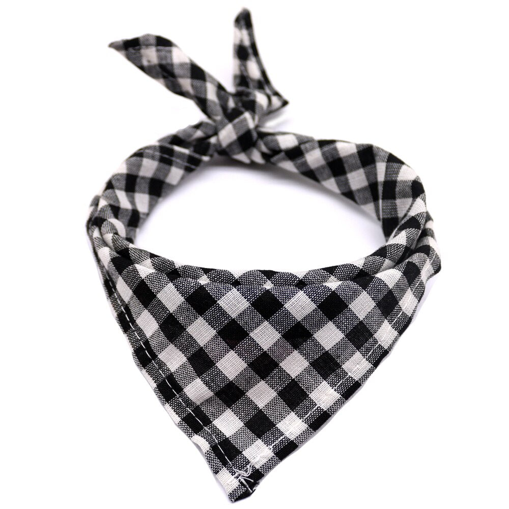 1 Pcs Dog Cat Puppy Bandanas Cotton Plaid Pet Bandana Scarf Bow tie Collar Cat Small Middle Large Dog Grooming Products Dog Bibs