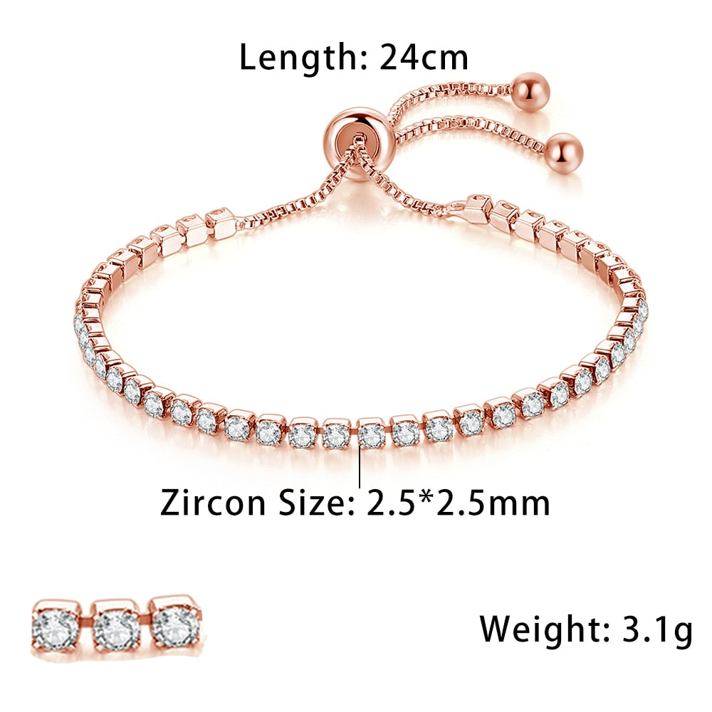 Fashionable Zircon Tennis Bracelets for Women Dazzling Various Shape Crystal Chain on Hand Trend Sexy Party Accessories Jewelry