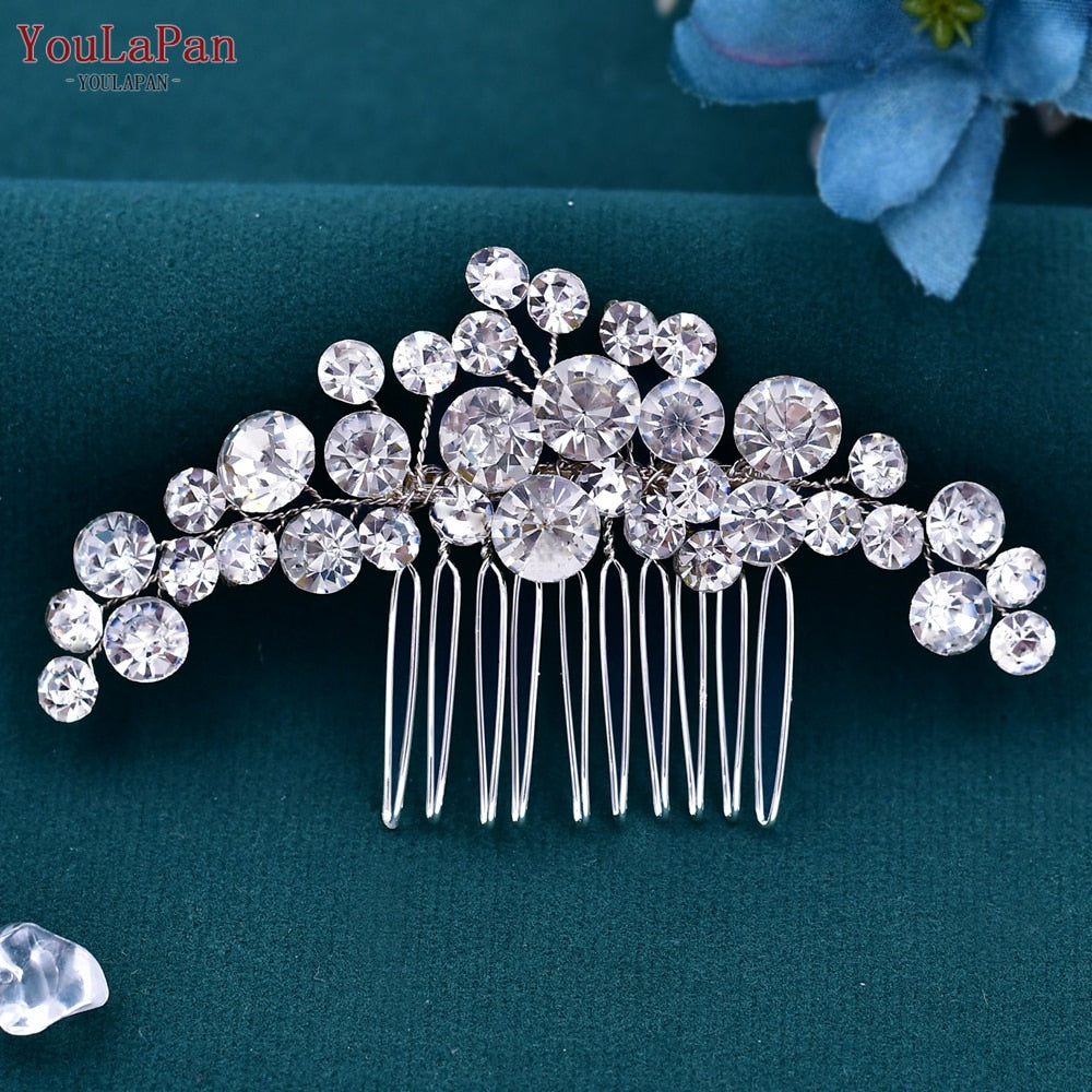 YouLaPan HP133 Rhinestone Crystal Bridal Hair Accessories Women Hair Comb Bride Hair Clips Flower Hair Pins Party Headpiece