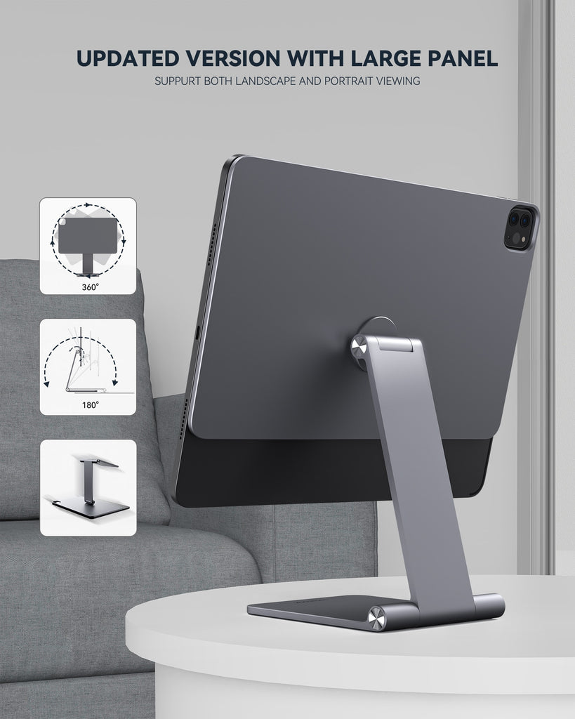 LULULOOK Magnetic Stand For iPad Pro,Adjustable Foldable Holder For iPad Pro 12.9/11 iPad Air 5/4th Rotation Bracket Take Notes
