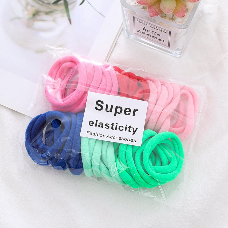 50pcs/Sets Elastic Hair Bands Leagues Rope Headdress Colets Head Gum Accessories For Girl Women Children DIY Pigtails Tails Tool