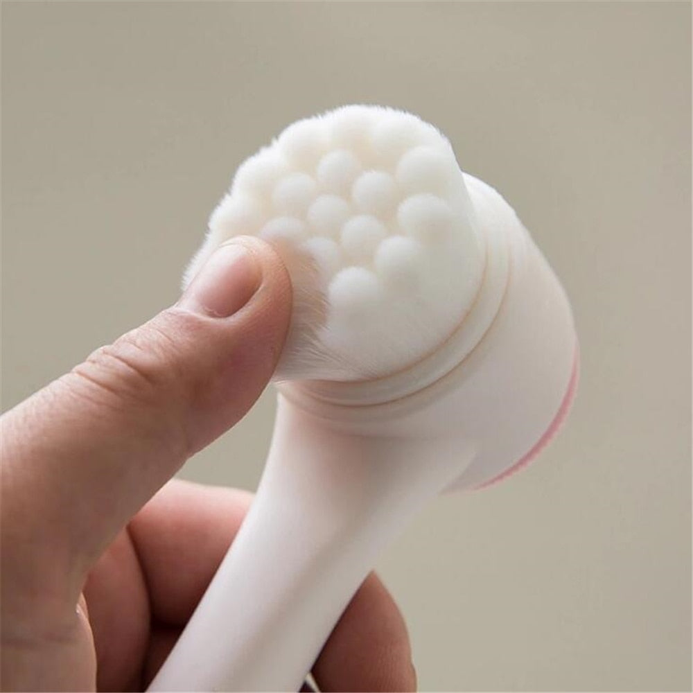 Double-sided Facial Cleansing Brush Silicone Face Skin Care Tool Facial Massage Cleanser Brush Makeup Remover Brush Beauty Tools