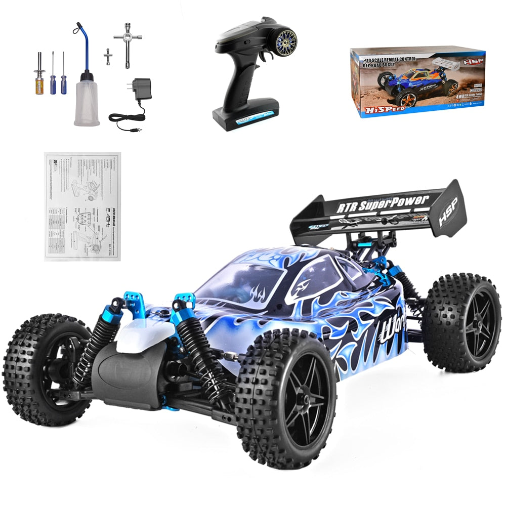 HSP RC Car 1:10 Scale 4wd Two Speed Off Road Buggy Nitro Gas Power Remote Control Car 94106 Warhead High Speed Hobby Toys