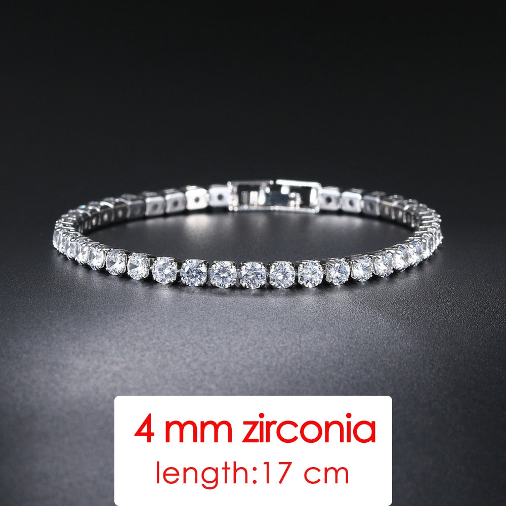 Tennis Chain Bracelets For Women Fashion Small Cubic Zircon Crystal Rose Gold Color Wedding Party Friends Gift Jewelry KC128M