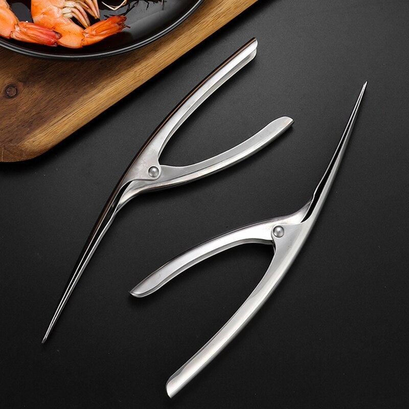 Shrimp Peeler Stainless Steel Prawn Peeler Creative Shrimp Deveiner Prawn Cleaner Knife Seafood Tools Kitchen Cooking Gadgets