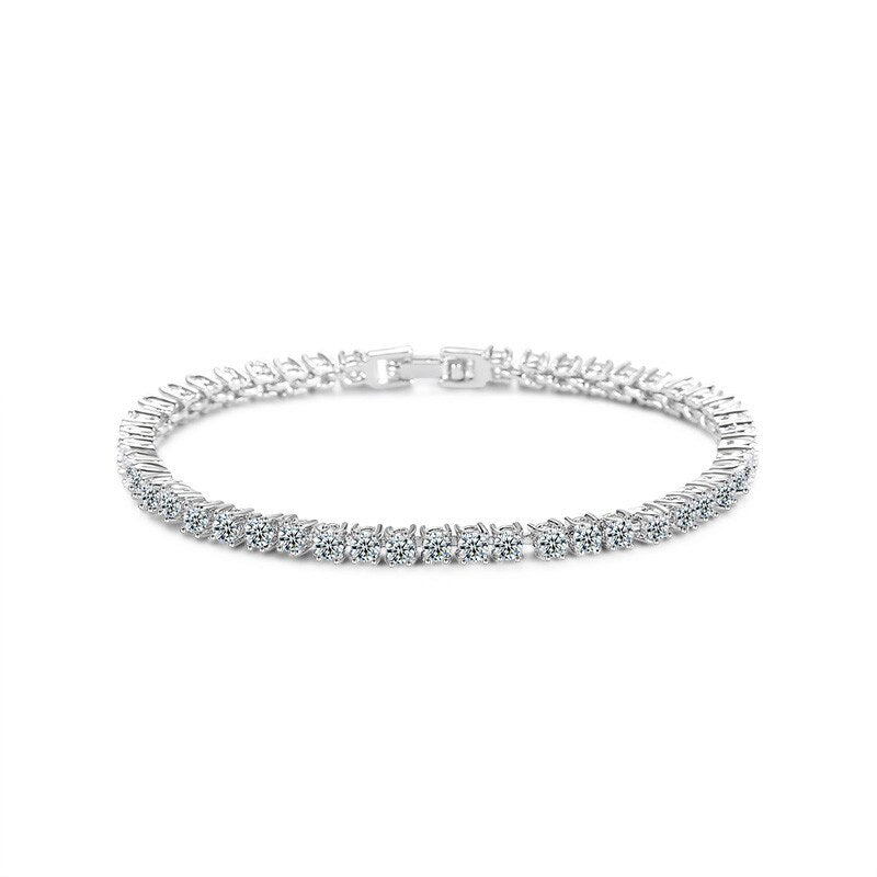 UILZ New Cubic Zirconia Tennis Bracelet & Bangles For Women  Shiny CZ Crystal Fashion Lady Jewelry Pulseras Mujer CBP50K