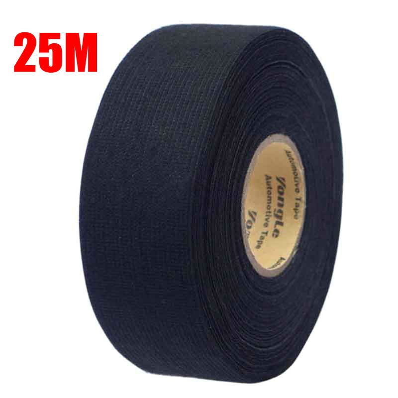 A Roll 25M Adhesive Cloth Fabric Tape Cable Looms Wiring Harness For Car Auto Black Wiring Harness