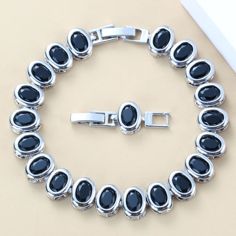 925 Mark Charm Bracelet Bangle Dubai Bridal Wedding Jewelry For Women Trendy Costume 9-Colors  Adjustable Length 18+3CM