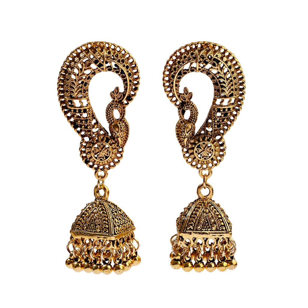 New Ethnic Vintage Women's Geometric Turkish Jhumka Earrings Indian Jewelry Gold Color Tassel Dangling Earrings Turkey Jewelry