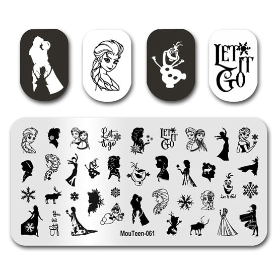 Nail Stamping MouTeen148 Cartoon Big Size Head Disney Nail Plates Stamp King Manicure Set For Nail Art Stamping