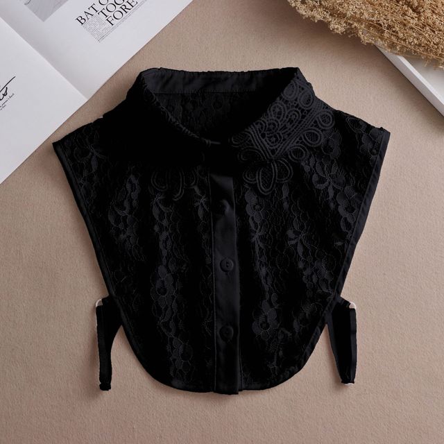 Fashion 2023 Front Tie White Fake Collar for Women Stand Detachable Collar Fake Girls Vintage Lace Ladies False Blouse Collar