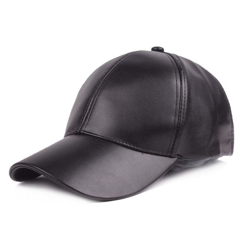 Women Men Hat PU Leather Baseball Cap Visor Light Board Solid Men Hip Hop Cap Outdoor Sun Hat Adjustable Sports caps