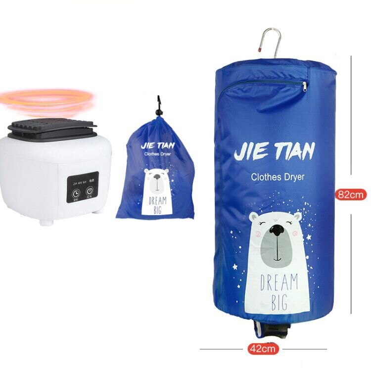 Portable Electric Clothes Dryer Travel Folding Warm Air Drying Clothing Machine Pendable Mini Baby Cloth Timeable Heater Hanger