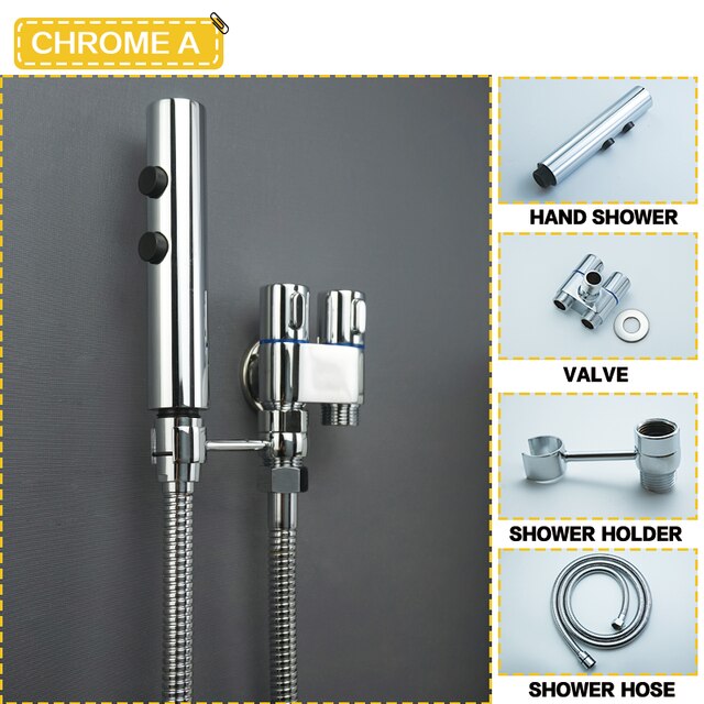 Stainless Steel Sanitary Bidet Sprayer Wall-mounted Sprayer Bathroom Toilet Single Cold Water Tap Strip Handheld with 1.5M Hose