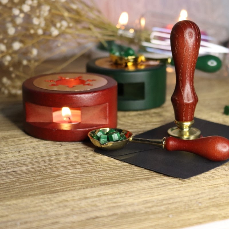 Wood Sealing Wax Furnace/Spoon Tool Retro Wax Seals Melting Warmer Decorative Wax Pot Beads Stick Heater DIY Craft Wax stamp