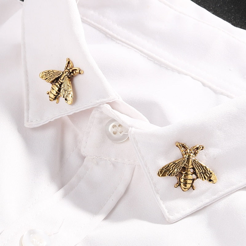 i-Remiel Vintage Fashion Triangle Shirt Collar Pin for Men and Women Hollowed Out Crown Brooch Corner Emblem Jewelry Accessories