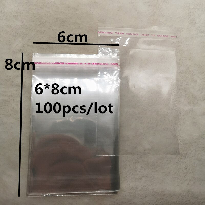 New 4x6cm---14x14cm Various Models Poly Bag Transparent Opp Plastic Bags Self Adhesive Seal Jewellery Making Packaging Bag