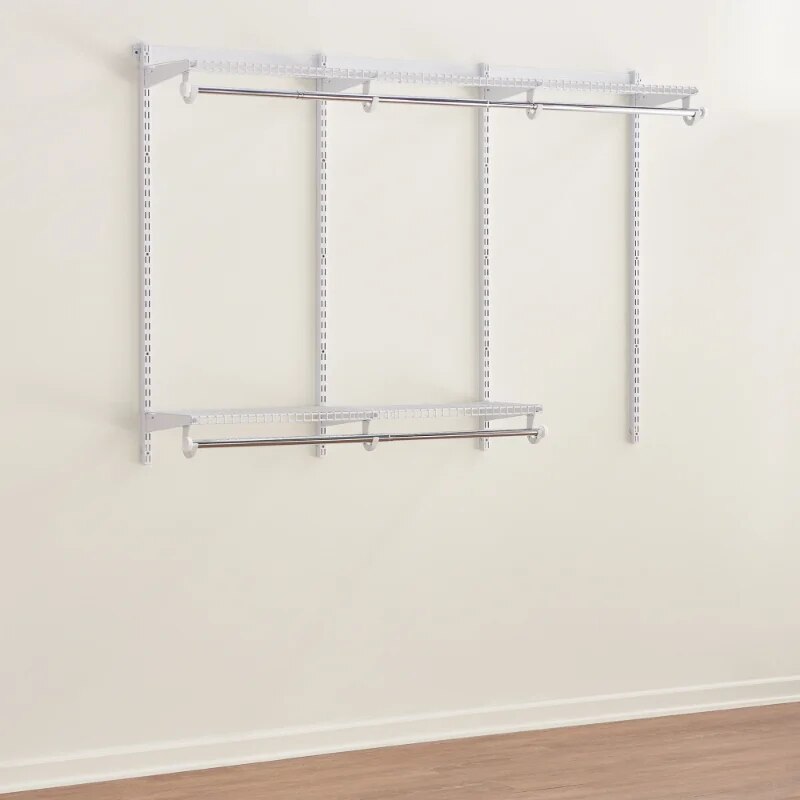 3-6ft Steel Expandable Closet Kit Organization Storage Solution, White