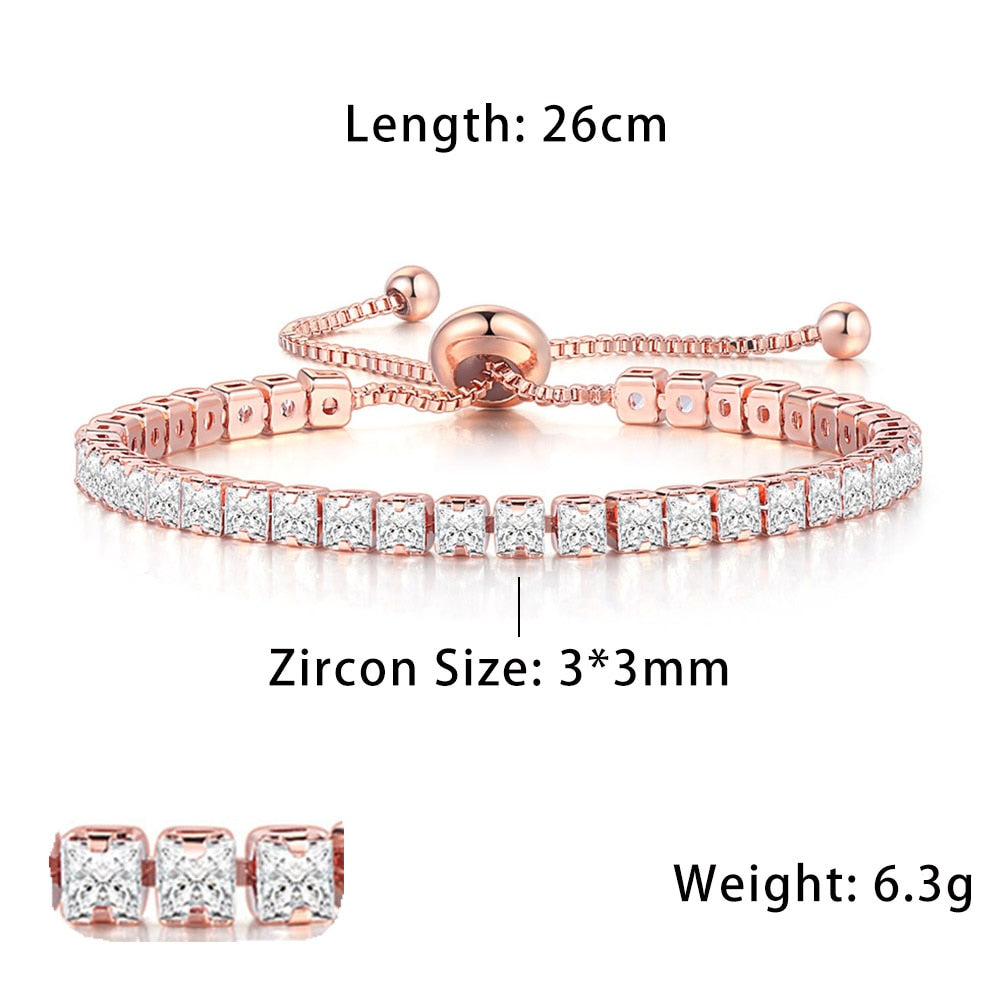 Fashionable Zircon Tennis Bracelets for Women Dazzling Various Shape Crystal Chain on Hand Trend Sexy Party Accessories Jewelry