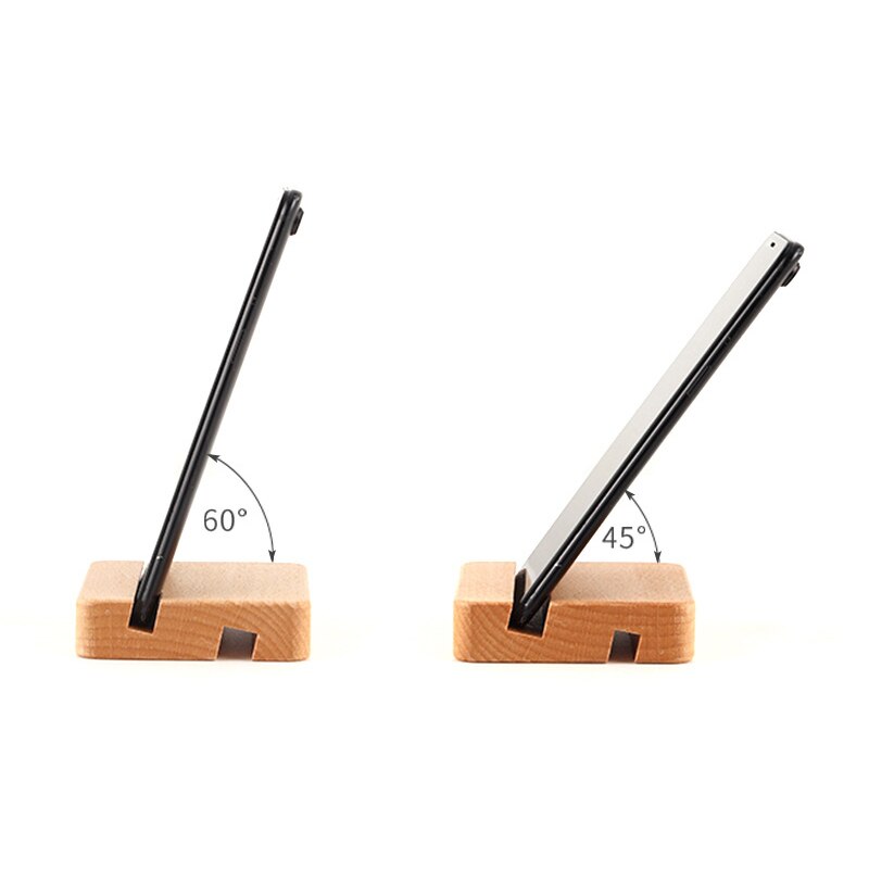 Simple Universal Portable Solid Wood Cell Phone Racks Desk Stand Holder for Mobile Phone Tablet PC E-reader Home Accessories