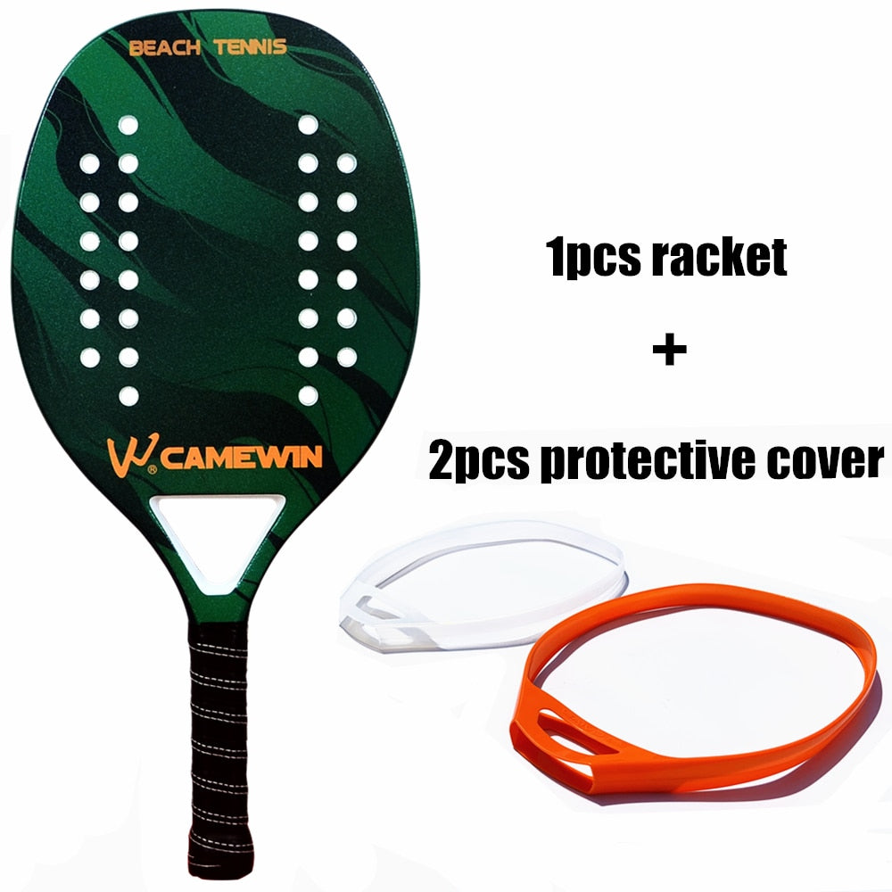 CAMEWIN Professional Beach Tennis Racket Carbon Fiber Beach Racket Protector Can Be Matched With