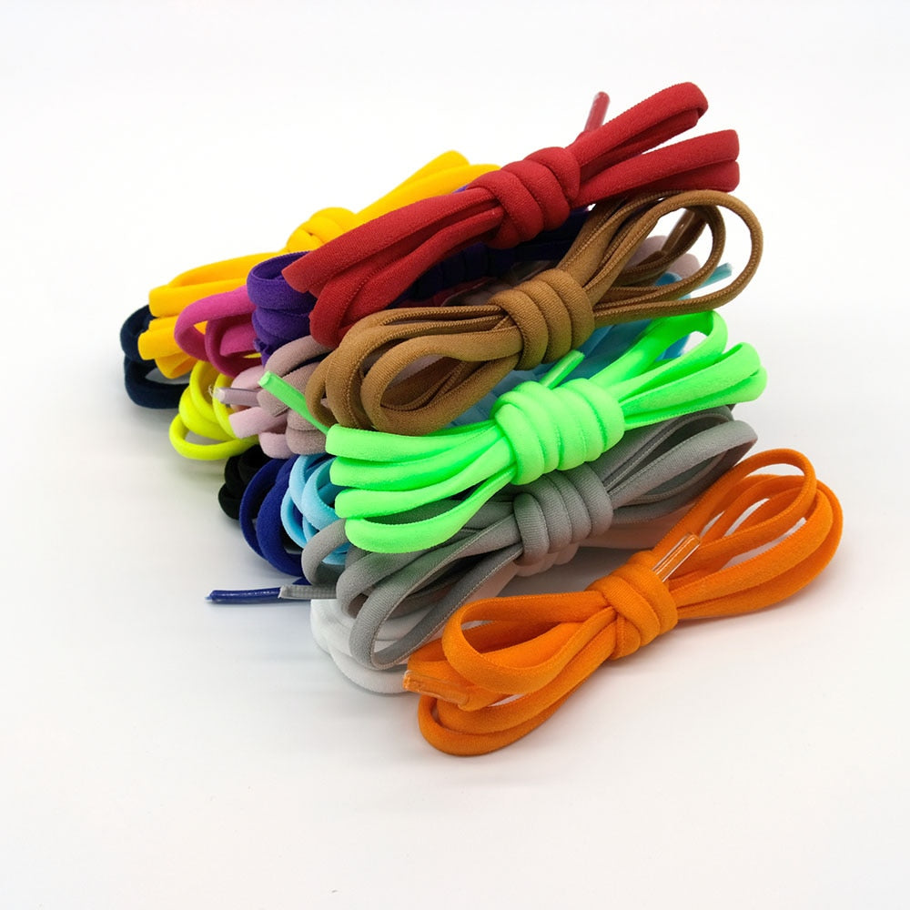 1 Pair Elastic Shoe Laces Semicircle No Tie Shoelaces for Kids and Adult Sneakers Shoelace Quick Lazy Metal Lock Laces Shoe Rope