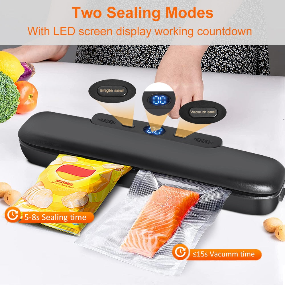 Food Vacuum Sealer 220V Automatic Vacuum Packaging Machine For Food Z-21 Household Vacuum Sealing With 50pcs Package Bags