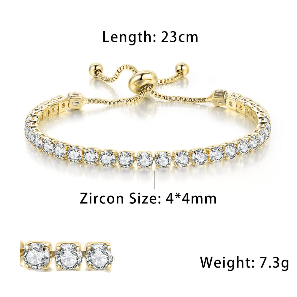 Fashionable Zircon Tennis Bracelets for Women Dazzling Various Shape Crystal Chain on Hand Trend Sexy Party Accessories Jewelry