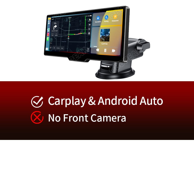 T20 10.26" Dashcam Wireless Carplay Android Auto GPS Navigation Aux Output Mirror Link 2.5K Rear Camera Video Universal Screen