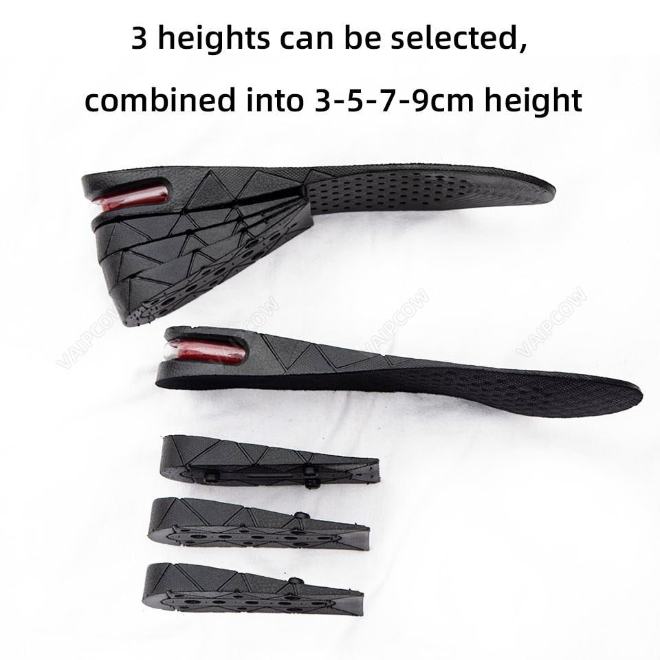 Invisible 3-9cm Height Increase Insole Cushion Height Adjustable Shoe Heel insoles Insert Taller Support Absorbant Foot Pad