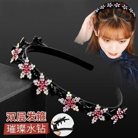 2023 New Fashion Hot Sale Explosion Pearl Rhinestone Bangs Clip Headband Headband for Women Girl Hair Accessories Headwear