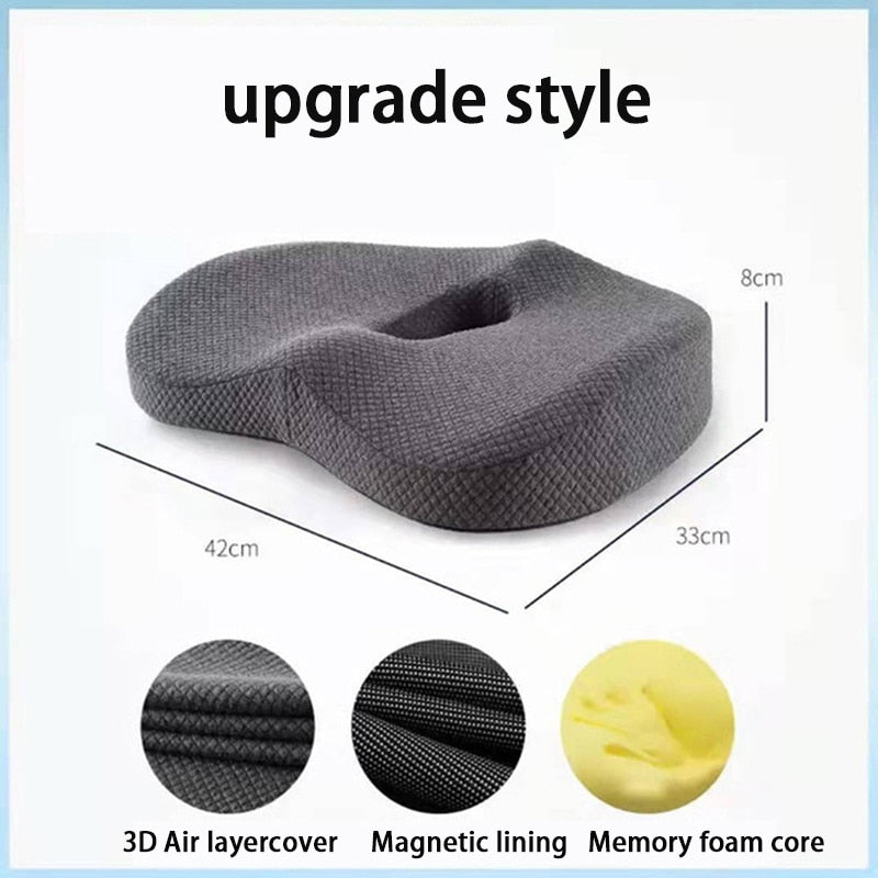 Memory Foam Hemorrhoid Seat Cushion Hip Support Orthopedic Pillow Coccyx Office Chair Cushion Car Seat Wheelchair Massage Pillow