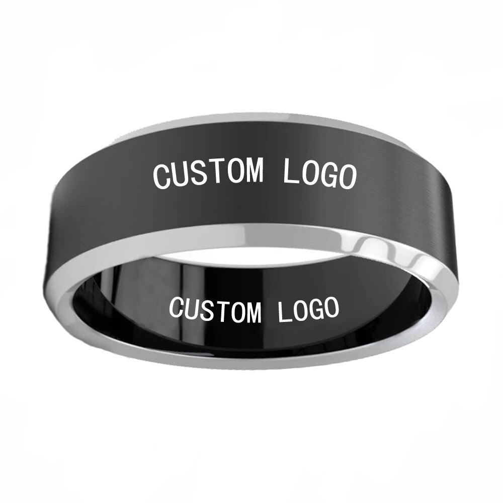 Customize Your Sports Logo - Men's Titanium Steel Ring  - Americal Football - Baseball - ICE hockey Logo Rings - Fan Gifts