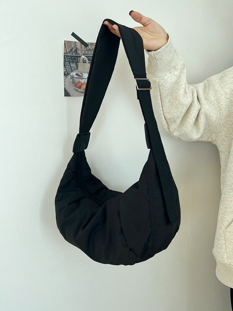 Fashion Hobo Bags Women Large-Capacity Crossbody Dumpling Bag Down Cotton Casual Simple And Versatile Shoulder Bag