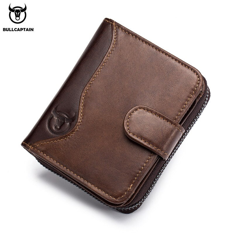 BULLCAPTAIN Men's Genuine Leather Wallet Multi Functional Multi Card Capacity Card Wallet Fashion High Quality Business Wallet