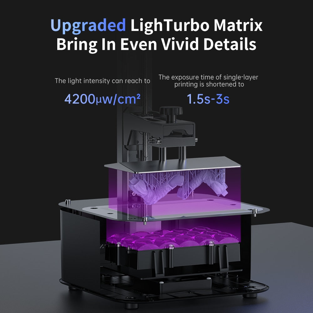 ANYCUBIC Photon Mono 2 LCD UV Resin 3D Printer High-Speed 3D Printing 6.6" 4K+ Monochrome Screen 165*143*89mm Printing Size