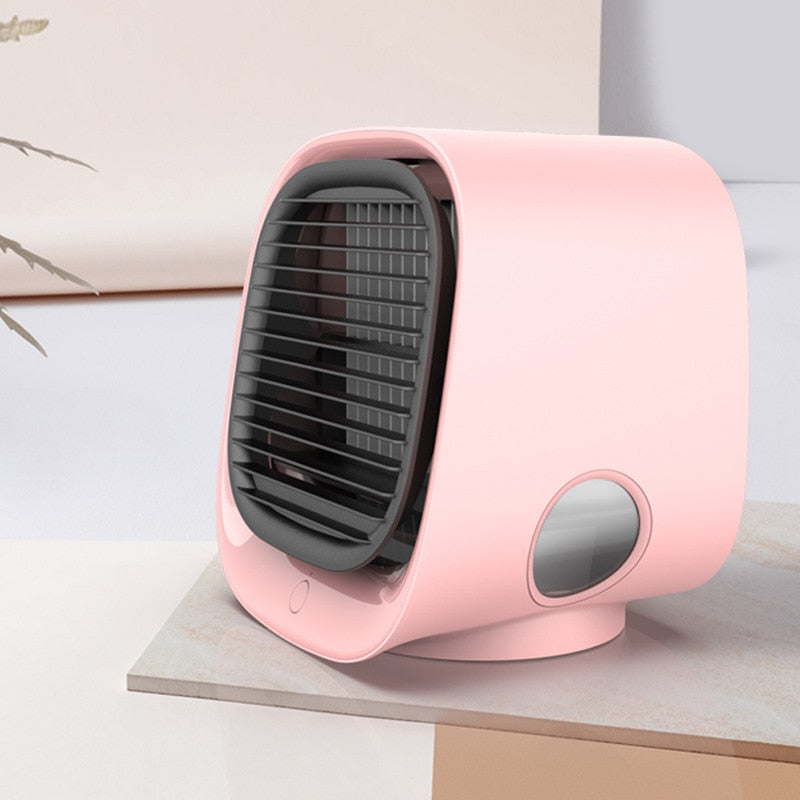 Portable Mini Air Conditioning USB Air Cooler Fan Humidifier Water Cooled Air Cooling Fan For Office Bedroom With 7 Colors Light