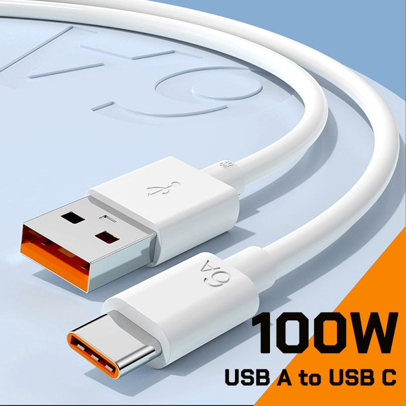 100W Super Fast Charging Cable For Honor 50 Pro Huawei Mate 50 QC3.0 Fast Charge for Xiaomi Samsung Realme USB Type C Data Cord