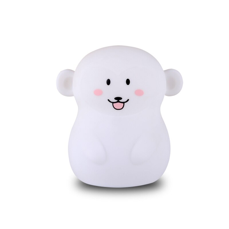 Bear Dog Fox LED Night Light Touch Sensor Remote Control 9 Colors Timer USB Rechargeable Silicone Animal Lamp for Kids Baby Gift