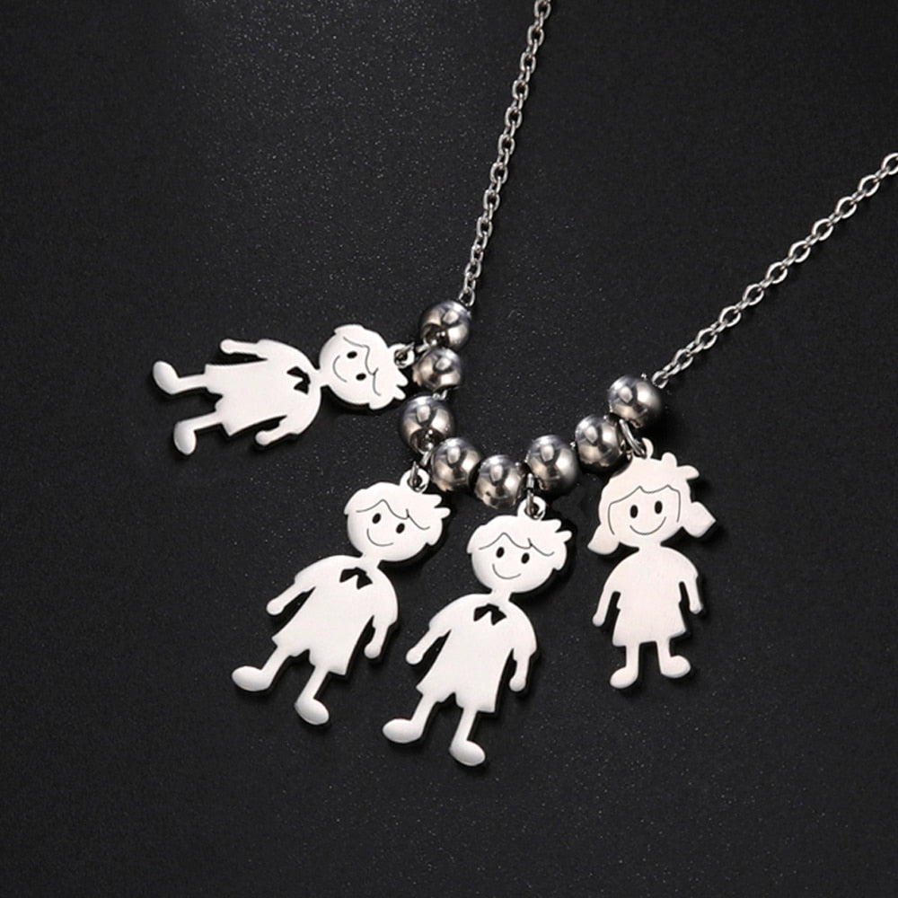 Personalized Necklace Child Kid Mother Mom Custom Product Name Chain Family Boy Girl Gift For Women Man Stainless Steel Jewelry