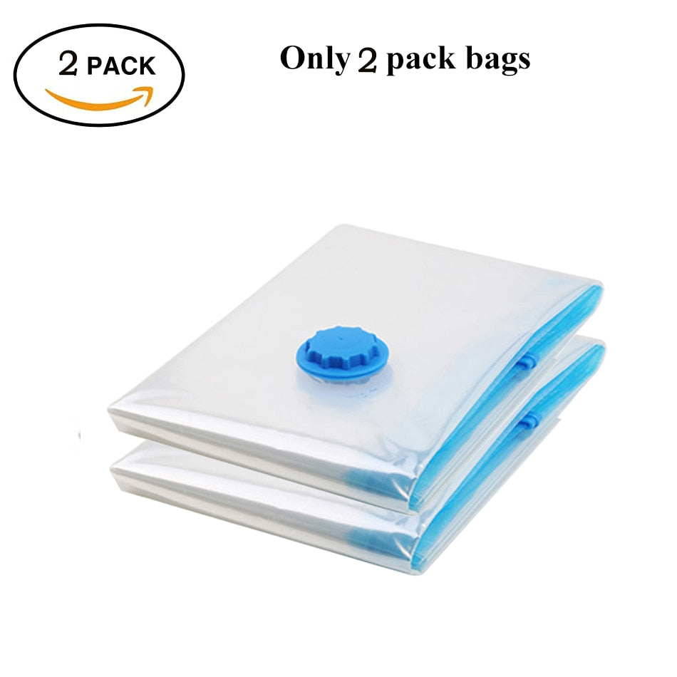 Vacuum Storage Bags With Valve Transparent Folding Compressed Space Saving Travel Seal Packet Organizers for Towel Cloth Blanket