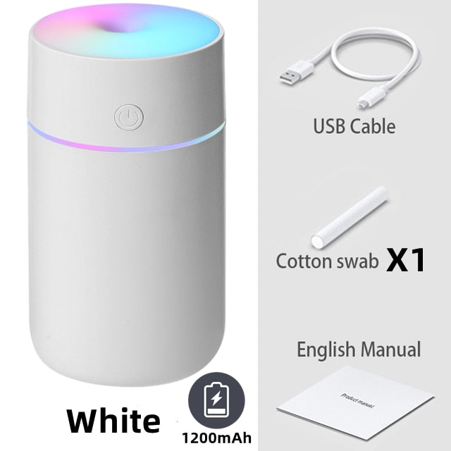 Wireless Air Humidifier Diffuser Portable USB Ultrasonic Humidifiers Home 1200mAh Battery Rechargeable humidificador Mist Maker