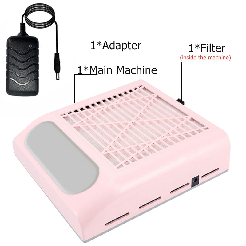 Strong Power Nail Dust Collector Manicure Machine Tools Strong Power Nail Vacuum Cleaner With Remove Filter Nail Extractor Fan