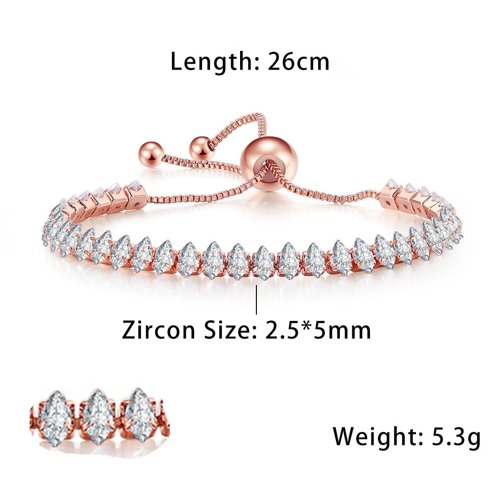 Fashionable Zircon Tennis Bracelets for Women Dazzling Various Shape Crystal Chain on Hand Trend Sexy Party Accessories Jewelry