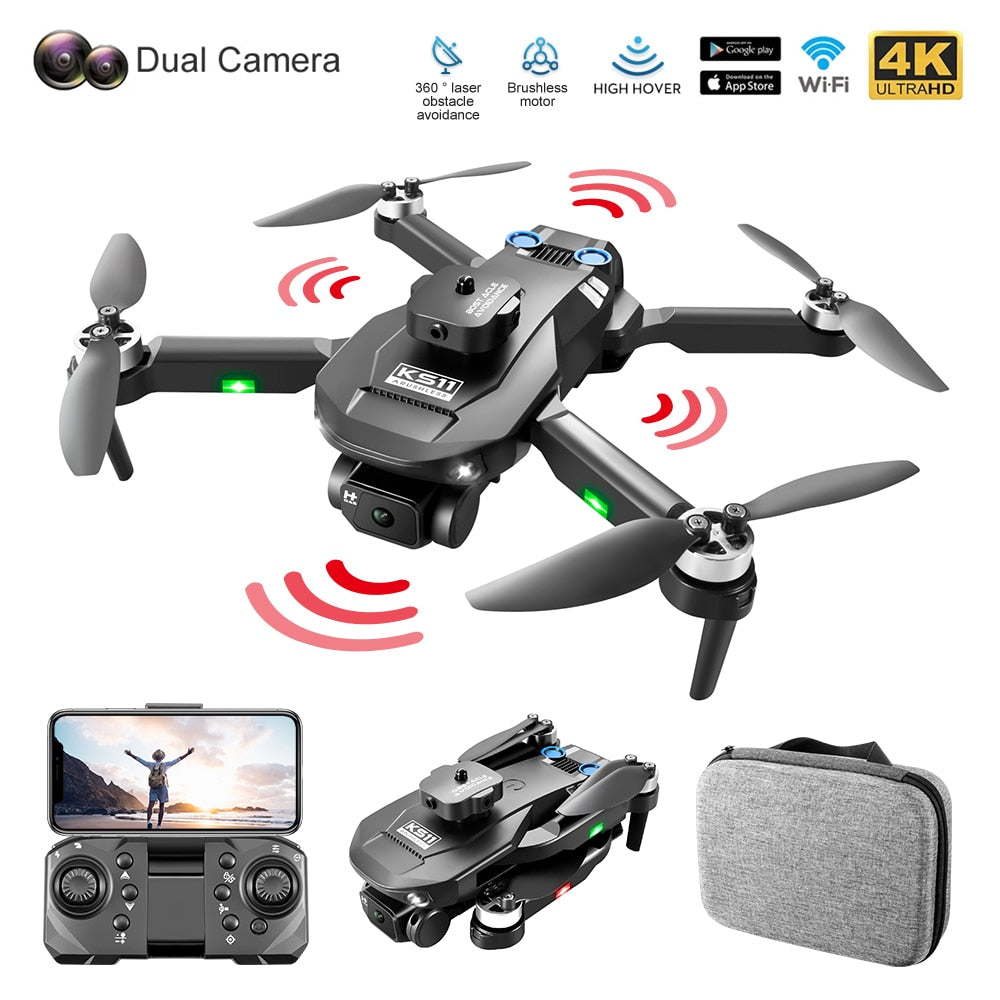 New LS KS11 Mini Drone 4K Professional 8K Dual Camera Obstacle Avoidance Optical Flow Positioning Brushless RC Dron Quadcopter