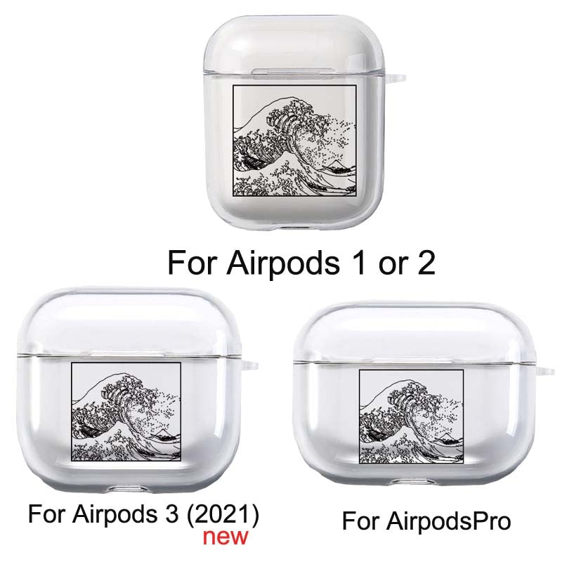 Blue Wave Cover For Airpods 2/1 3 Earphone Coque Soft TPU For Airpods Pro 2nd Covers Earpods for Apple Airpods3 2021 Bag Box