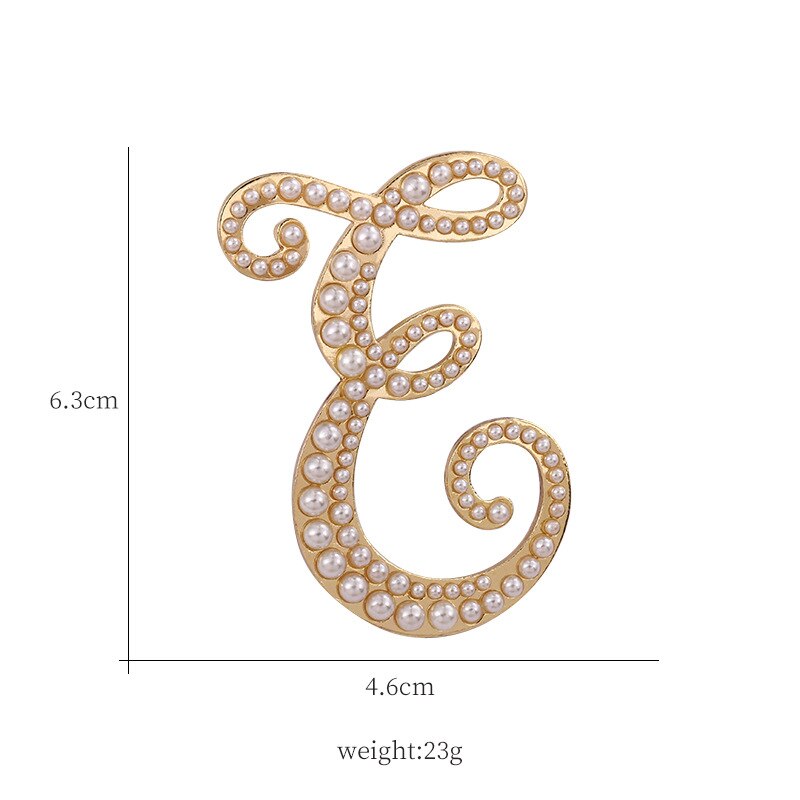 Fashion English Letters A K D Pearl Brooches  Lapel Pins Female Corsage Luxury Jewelry Gifts for Women Accessories