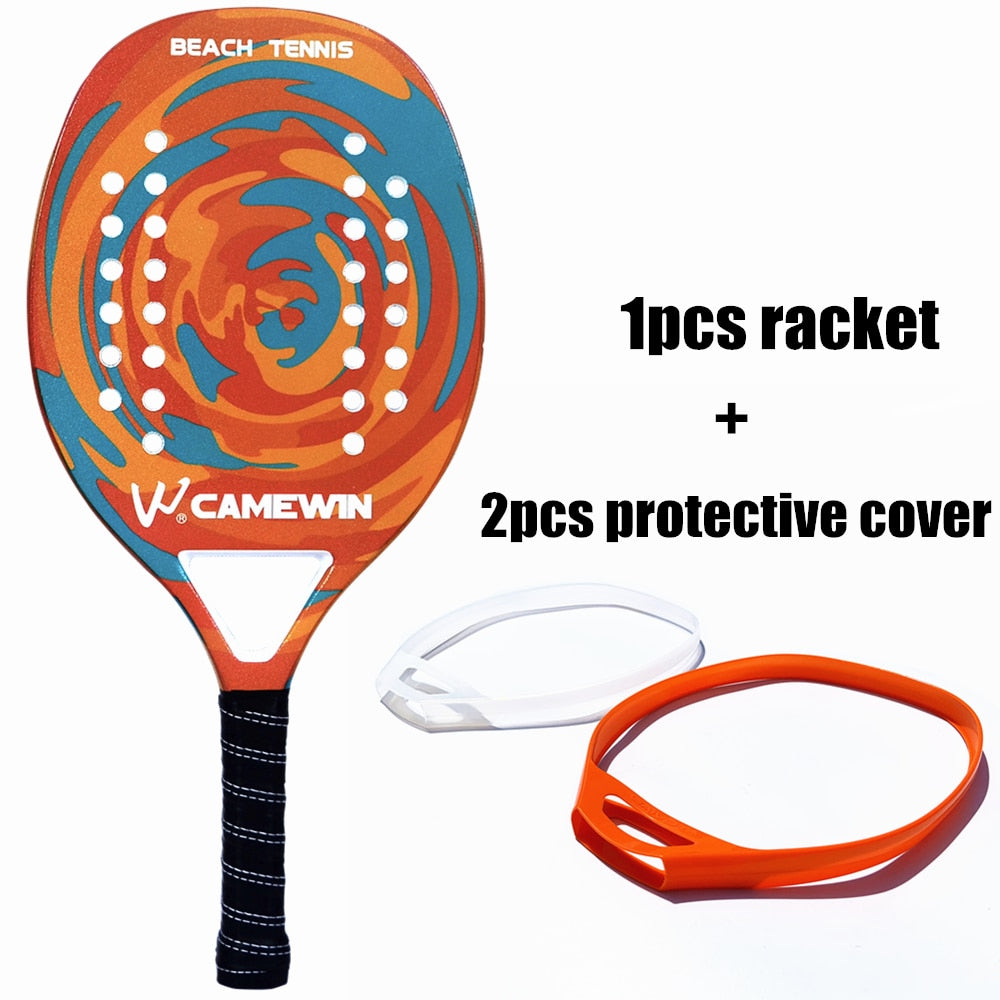 CAMEWIN Professional Beach Tennis Racket Carbon Fiber Beach Racket Protector Can Be Matched With