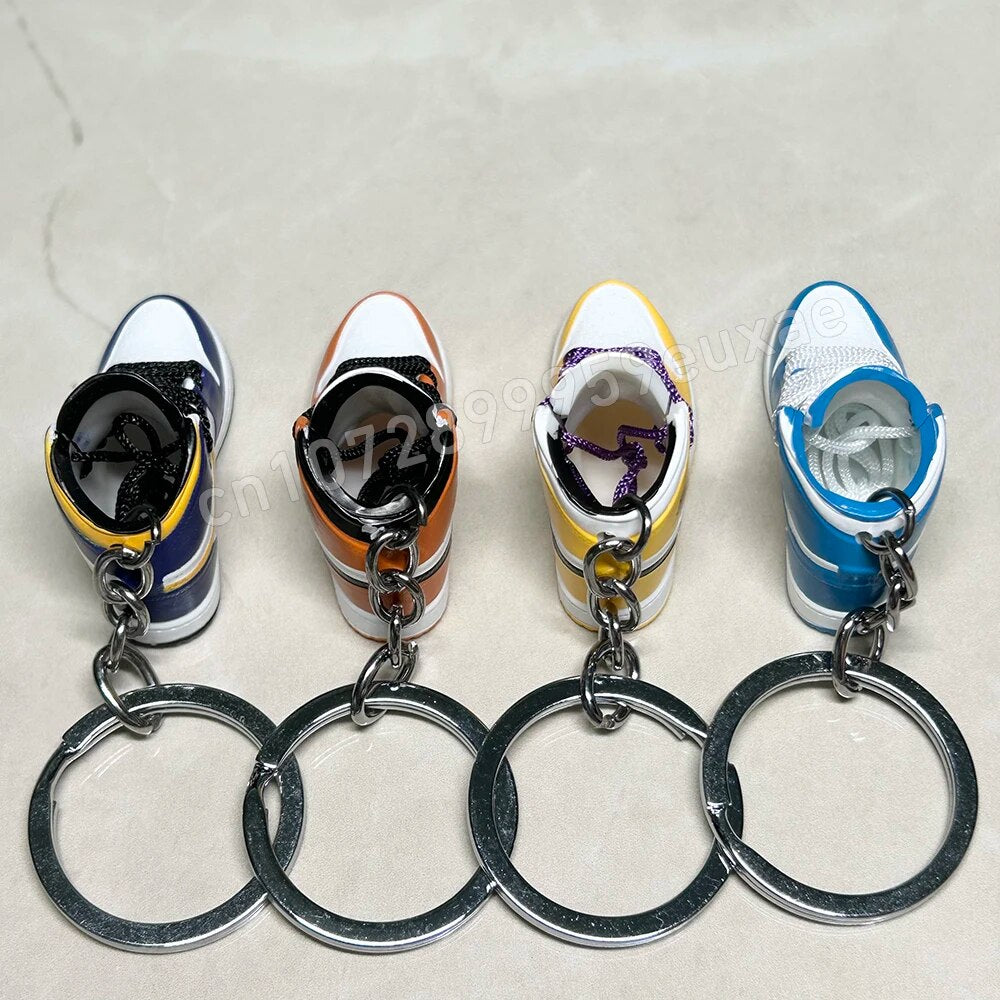 Exquisite Sneakers Key Chain Gift Customized 3D Mini Sports Shoes Keychain Model Basketball Fans Souvenir Phone Fashion Pendant