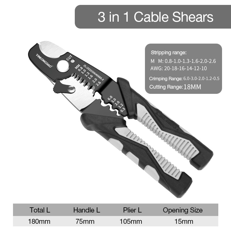 25 in1 Wire Stripper Puller Multifunctional Electrician Wire Stripper Household Network Cable Wire Stripper Electrician Tool